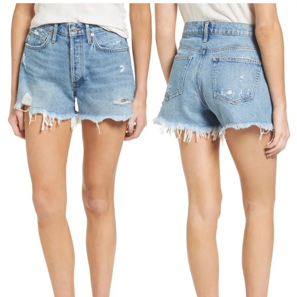 Agolde Parker Distressed Denim Shorts